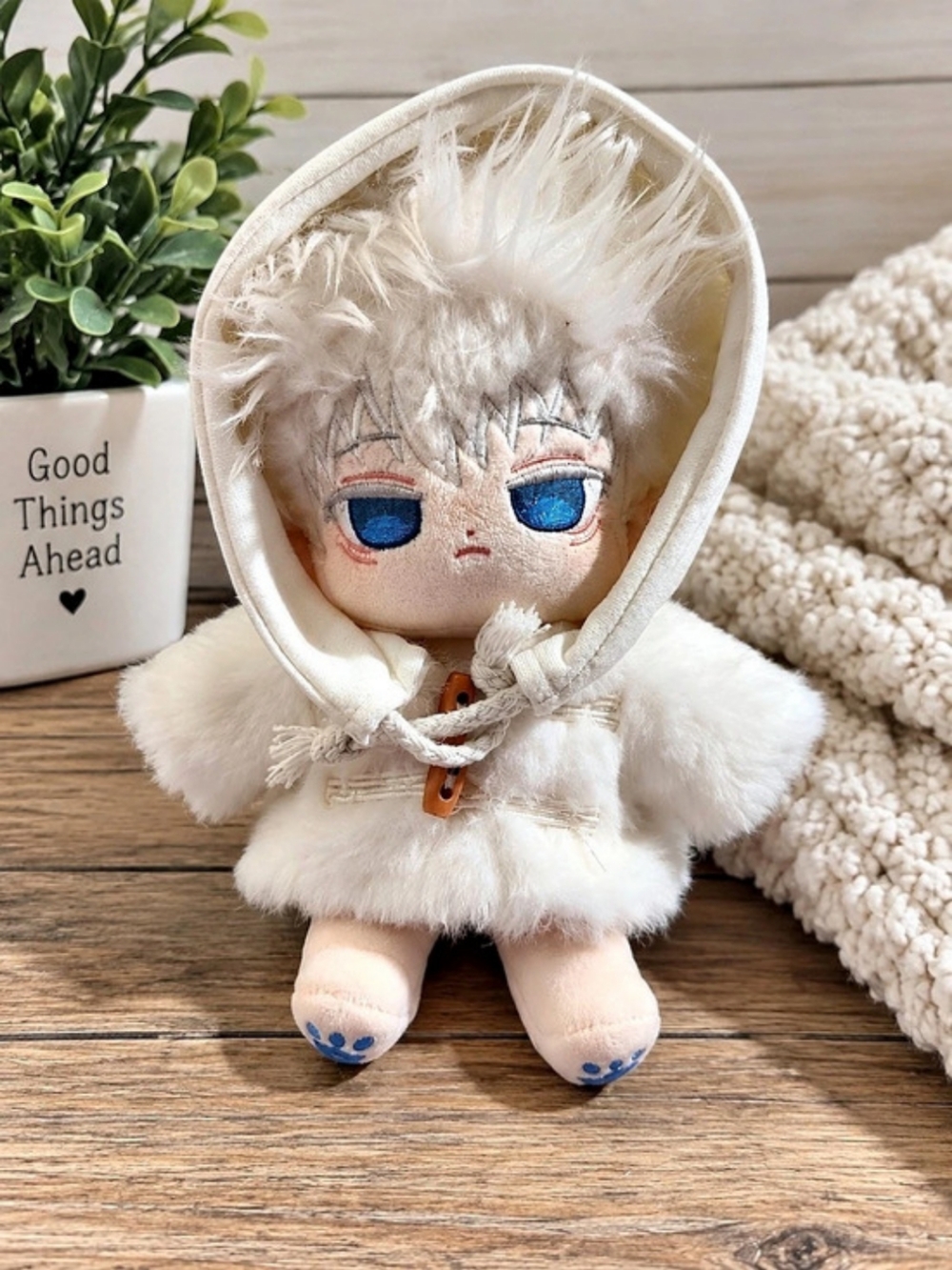 Plush Doll in White & Blue Like New